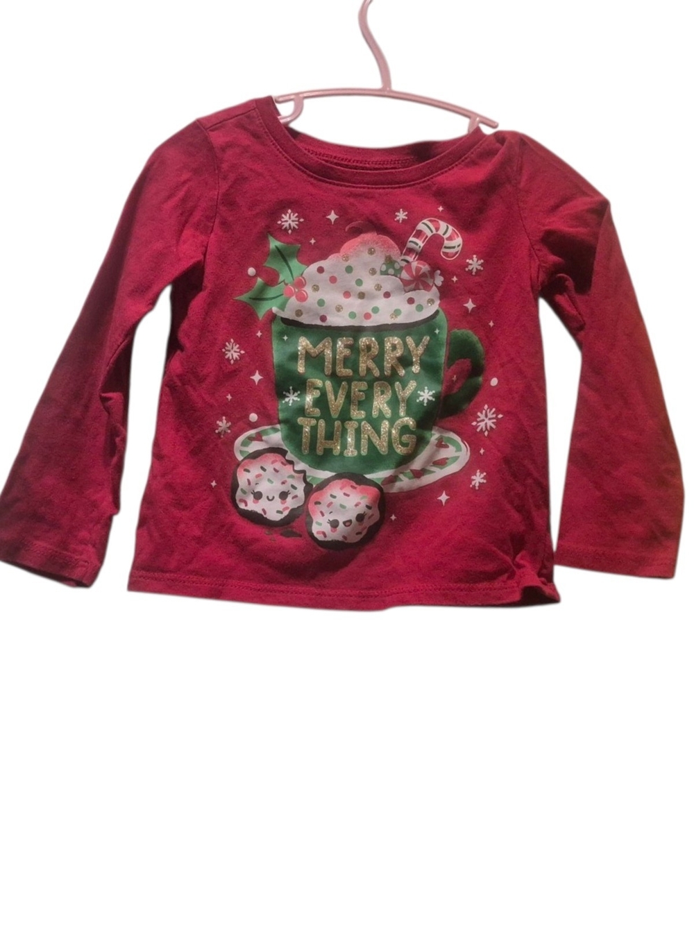 The Children's Place Red Holiday 'Merry Everything' Long-Sleeve Tee